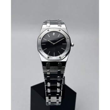 (SOLD!!) 33mm • 1980s Audemars Piguet Royal Oak Quartz Black Dial 56303ST